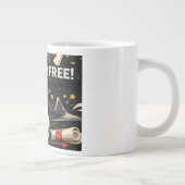 Done Finally Free Graduation Shirt ジャンボコーヒーマグカップ (右)