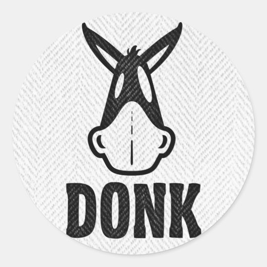 DONK – ブラック・オン・ホワイト – ステッカー・セット ラウンドシール (正面)