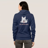 Donkere Hoodie met Zwitserse Witte Herder パーカ (裏面フル)