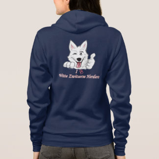 Donkere Hoodie met Zwitserse Witte Herder パーカ