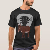 Donkey Acustic Guitar and Music Notes Powerful Ani Tシャツ (正面)