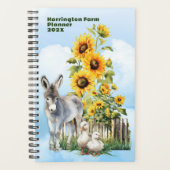 Donkey and Sunflowers Homestead Custom Planner プランナー手帳 (正面)