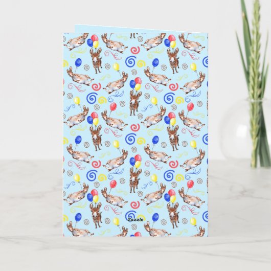 Donkey Birthday Card in Blue カード (裏面)