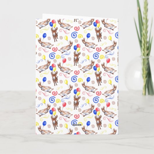 Donkey Birthday Card in White カード (裏面)
