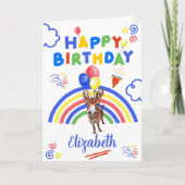 Donkey Birthday Card in White カード (正面)