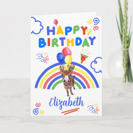 Donkey Birthday Card in White カード