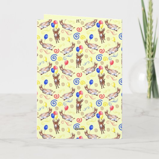 Donkey Birthday Card in Yellow カード (裏面)
