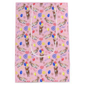 Donkey Birthday Gift Bag in Pink ミディアムペーパーバッグ (裏面)