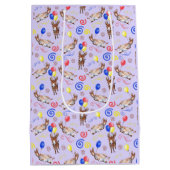 Donkey Birthday Gift Bag in Purple ミディアムペーパーバッグ (裏面)