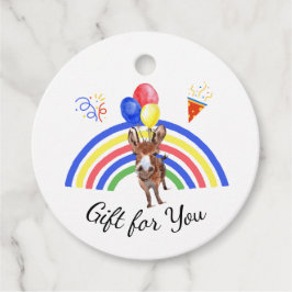 Donkey Birthday Gift Tags in White フェイバータグ