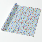Donkey Birthday Gift Wrapping Paper in Blue ラッピングペーパー (アンロールド)