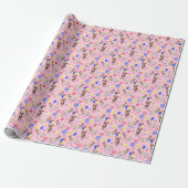 Donkey Birthday Gift Wrapping Paper in Pink ラッピングペーパー (アンロールド)