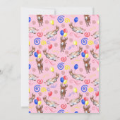 Donkey Birthday Invitation in Pink 招待状 (裏面)