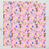 Donkey Birthday Scrapbook Paper in Pink (正面/裏面)