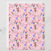 Donkey Birthday Scrapbook Paper in Pink (裏面)