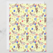 Donkey Birthday Scrapbook Paper in Yellow (裏面)
