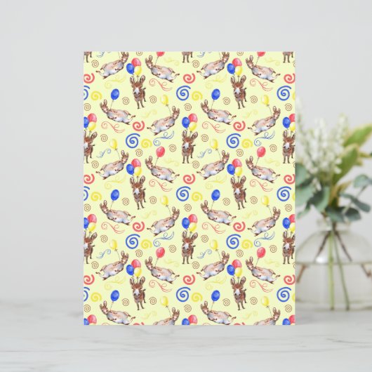 Donkey Birthday Scrapbook Paper in Yellow (スタンド正面)