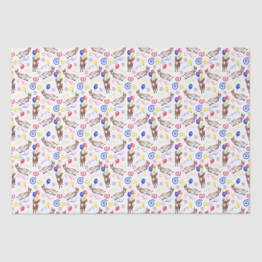 Donkey Birthday Tissue Paper in White 薄葉紙 (正面)