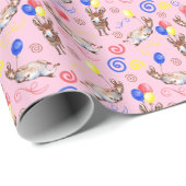 Donkey Birthday Wrapping Paper in Pink ラッピングペーパー (ロールコーナー)