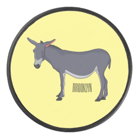 Donkey cartoon illustration アイスホッケーパック (正面)
