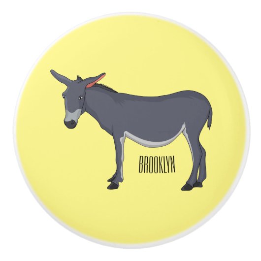 Donkey cartoon illustration  セラミックノブ (正面)