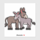 Donkey Desert Sweethearts Burros in Love Nuzzling シール (シート)