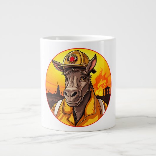 Donkey Firefighter ジャンボコーヒーマグカップ (正面)