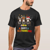 Donkey Happy HalloThanksMas Halloween Thanksgiving Tシャツ (正面)