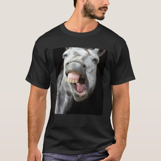 Donkey Horse Face Showing Off Cute and  Face Anima Tシャツ (正面)
