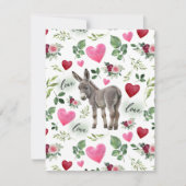 Donkey Love Valentine’s Day Card in White ノートカード (正面)