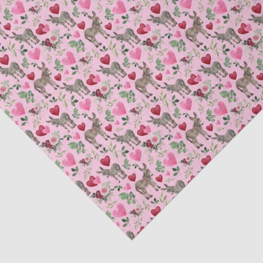 Donkey Love Valentine's Tissue Paper in Pink 薄葉紙 (詳細)