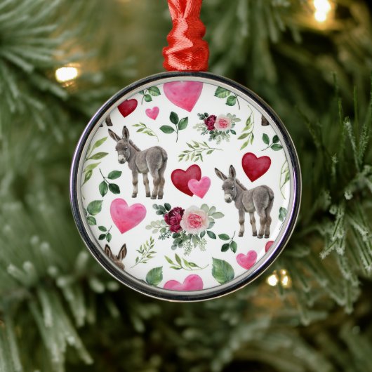 Donkey Lovers Christmas Ornament Keepsake メタルオーナメント (ツリー)
