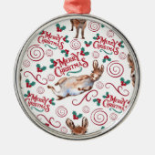 Donkey Merry Christmas Ornament Keepsake メタルオーナメント (正面)