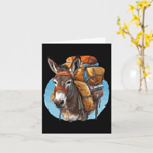 Donkey Mules Pack Mule Hiking  カード (黄色い花)