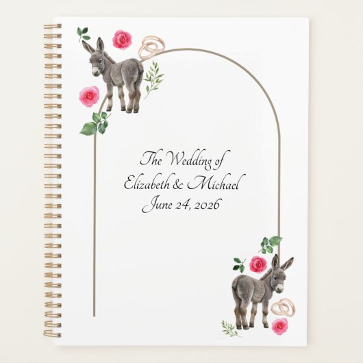 Donkey Pink Floral Rustic Wedding  プランナー手帳 (正面)