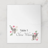 Donkey Pink Floral Rustic Wedding プレイスカード (外部開封)