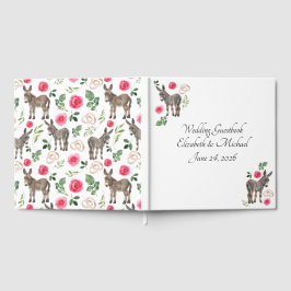 Donkey Pink Floral Wedding Guest Book ゲストブック