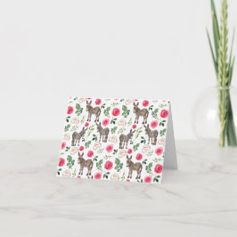 Donkey Pink Floral Wedding Thank You Card サンキューカード