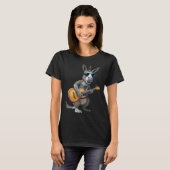 Donkey Playing Electric Guitar  Animal Donkey  Gui Tシャツ (正面フル)