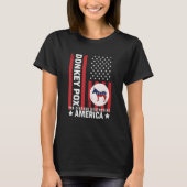 Donkey Pox Disease Distressed USA Flag Destroying  Tシャツ (正面)