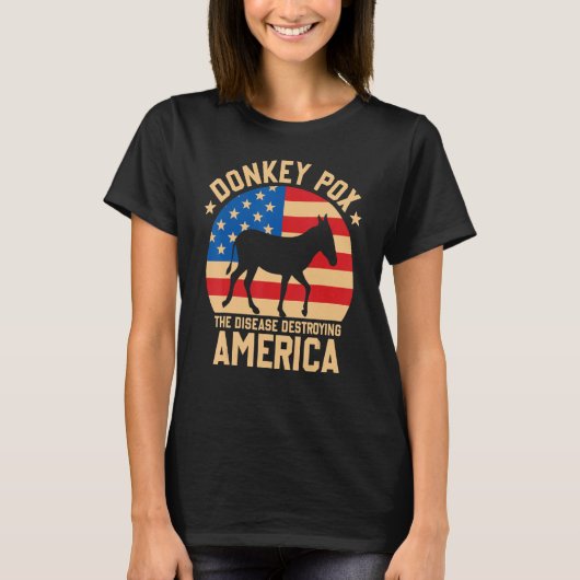 Donkey Pox The Disease Destroying America Donkeypo Tシャツ (正面)