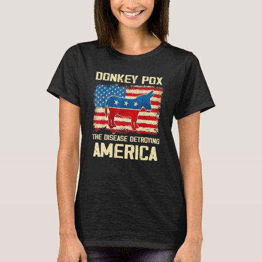 Donkey Pox The Disease Destroying America Donkeypo Tシャツ (正面)