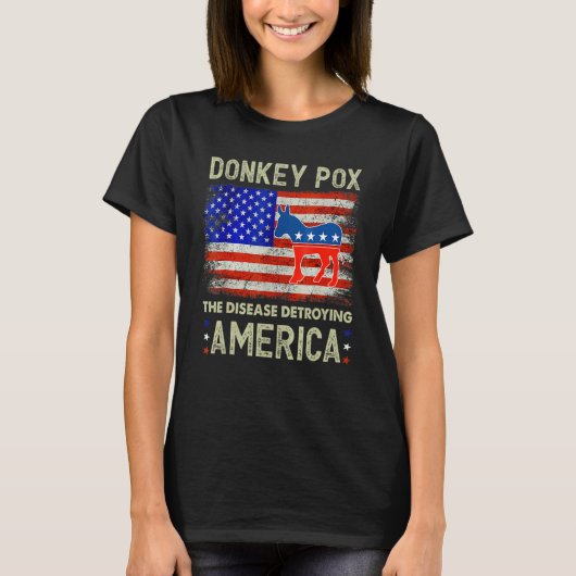Donkey Pox The Disease Destroying America Donkeypo Tシャツ (正面)
