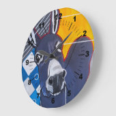 Donkey Punch Painting by Alfred Fox ラージ壁時計 (傾斜)