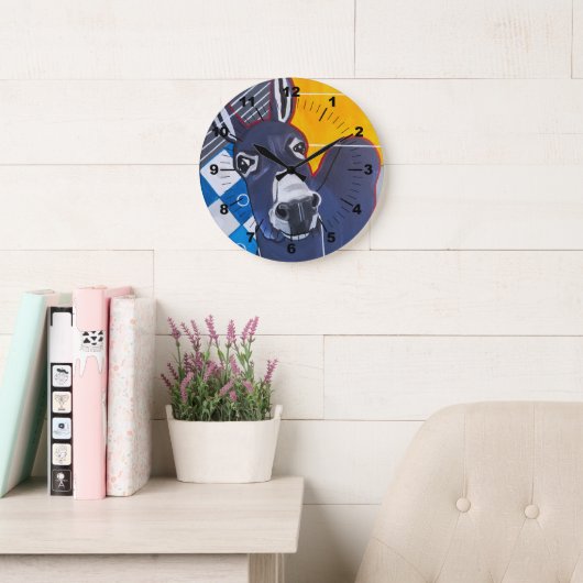 Donkey Punch Painting by Alfred Fox ラージ壁時計 (読書スペース)