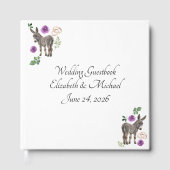 Donkey Purple Floral Wedding Guest Book ゲストブック (正面)