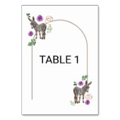 Donkey Purple Floral Wedding Table Number Card テーブルナンバー (裏面)