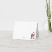 Donkey Red Floral Rustic Wedding  サンキューカード (裏面)