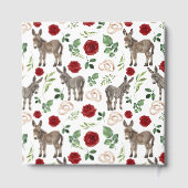 Donkey Red Floral Rustic Wedding Guest Book ゲストブック (裏面)
