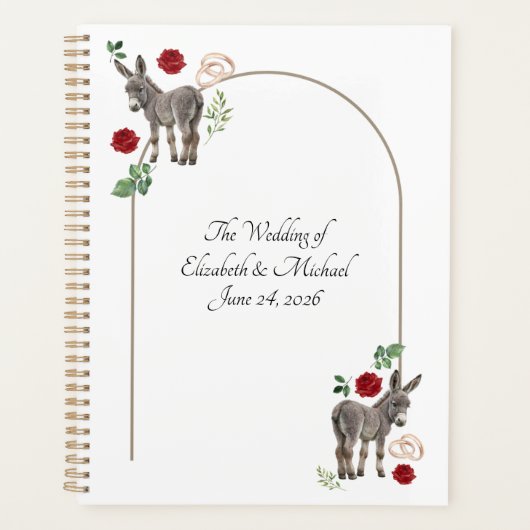 Donkey Red Floral Wedding Planner プランナー手帳 (正面)